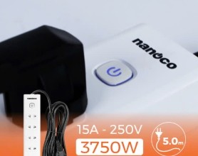 Ổ cắm có dây Nanoco 5 ổ cắm 2 chấu + 1 công tắc NES5215-5  5m