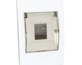 Tủ điện âm tường Nanoco NDP104P-1  Mặt nhựa đế nhựa 2-4 đường