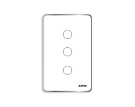 Mặt 3 công tắc màu trắng viền bạc, điều khiển Wifi SWW3/SC
