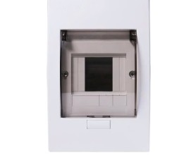 Tủ điện âm tường Nanoco NDP104 Mặt nhựa, nắp kính mở dọc 2-4 đường