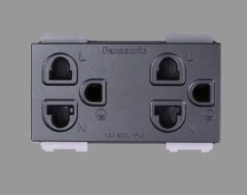 Wide_Ổ cắm đôi các loại WEV1582 xám/ vàng kim
