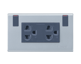 Wide - Bộ ổ cắm 3 chấu 2 công tắc WEGP1282MW