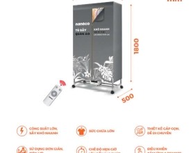 Tủ sấy quần áo 2000W, điều khiển cảm ứng - remote NCD2024RC
