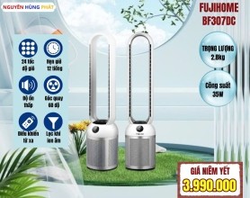 Quạt không cánh tích hợp lọc không khí Fujihome BF307DC
