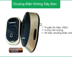 Chuông điện không dây  đen Sunnice