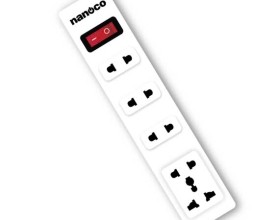 Ổ cắm có dây Nanoco NES4213-3S1  1 ổ cắm đa năng + 4 ổ cắm 2 chấu + 1 công tắc 3M