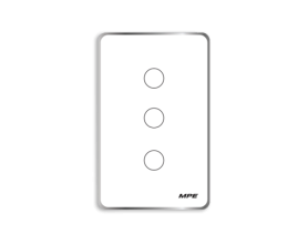 Mặt 3 công tắc màu trắng viền bạc, điều khiển Wifi SWW3/SC