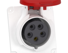 Ổ cắm âm dạng nghiêng IP44 4P+E 400V 16A MÃ PKF16F435
