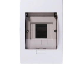 Tủ điện âm tường Nanoco NDP104 Mặt nhựa, nắp kính mở dọc 2-4 đường