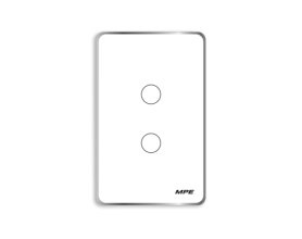 Mặt 2 công tắc màu trắng viền bạc, điều khiển Wifi SWW2/SC
