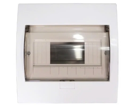 Tủ điện âm tường Nanoco NDP108 Mặt nhựa, nắp kính mở dọc 4-8 đường