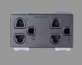 Wide_Ổ cắm đôi các loại WEV1582 xám/ vàng kim