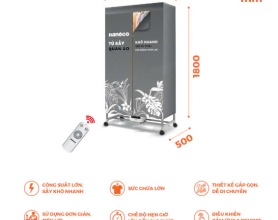 Tủ sấy quần áo 2000W, điều khiển cảm ứng - remote NCD2024RC
