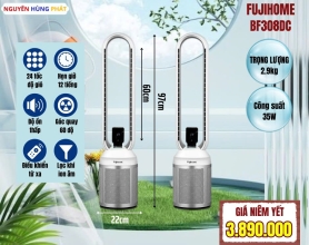  Quạt không cánh tích hợp lọc không khí Fujihome BF308DC