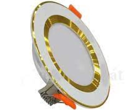 Đèn LED âm trần chống chói đế mỏng 5W viền vàng – Ba màu