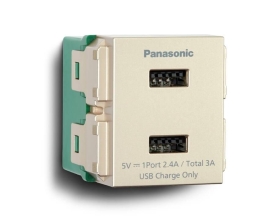 Wide_Ổ cắm USB WEF11821MYZ-VN 2 CỔNG màu vàng kim