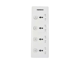 Ổ cắm có dây Nanoco NES43415-3  4 ổ cắm đa năng + 4 công tắc 3m