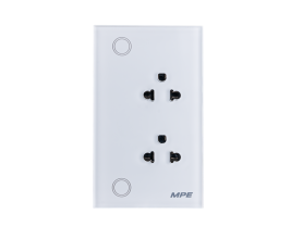 Mặt ổ cắm đôi 3 chấu, điều khiển Wifi SO2/SC