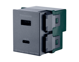 Wide_Ổ cắm USB WEF14821MYH-VN  1 cổng Type A - 1 cổng Type C màu xám kim