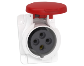 Ổ cắm âm dạng nghiêng IP44 3P+E 400V 32A MÃ PKF32F434