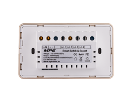 Mặt 1 công tắc màu đen viền vàng, điều khiển Wifi SWB1/SC