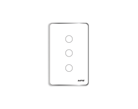 Mặt 3 công tắc màu trắng viền bạc, điều khiển Wifi SWW3/SC