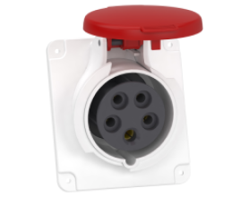 Ổ cắm âm dạng nghiêng IP44 4P+E 400V 16A MÃ PKF16F435