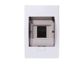 Tủ điện âm tường Nanoco NDP104 Mặt nhựa, nắp kính mở dọc 2-4 đường