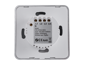 Mặt 3 công tắc hình vuông, điều khiển Zigbee SWV3/ZB