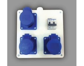 Tủ điện phân phối IP44 - 1 MCB 2P 32A + 3 ổ cắm 3P 16A PCE NDB313-232