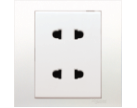 Bộ ổ cắm đôi 2 chấu 10A trắng KB426US2_WE_G19 