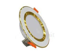 Đèn LED âm trần chống chói đế mỏng 5W viền vàng – Ba màu