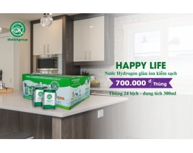 NƯỚC HAPPY LIFE  -HYDROGEN- ION KIỀM  (1 THÙNG/ 24 BỊCH)